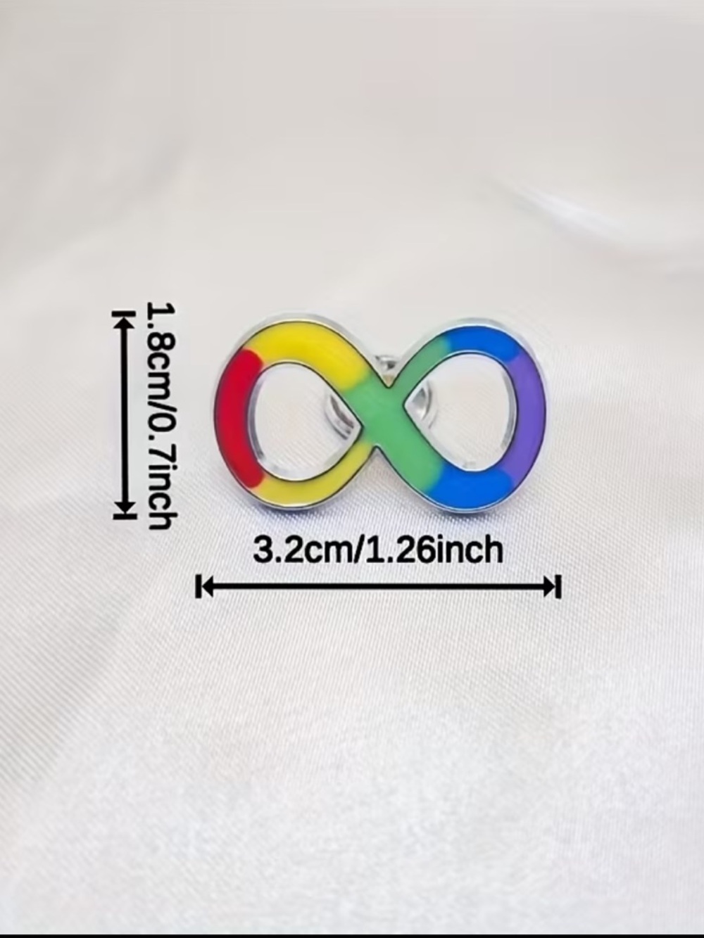 Rainbow Infinity Enamel Pin with Positive Affirmation Card in a sheer bag - Picture 4 of 6